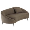 LEOPOLD - Bank 3 zits taupe bouclé stof gebogen rugleuning metalen poten LEOPOLD
